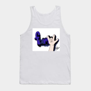 FamILY Sign Language White Background Tank Top